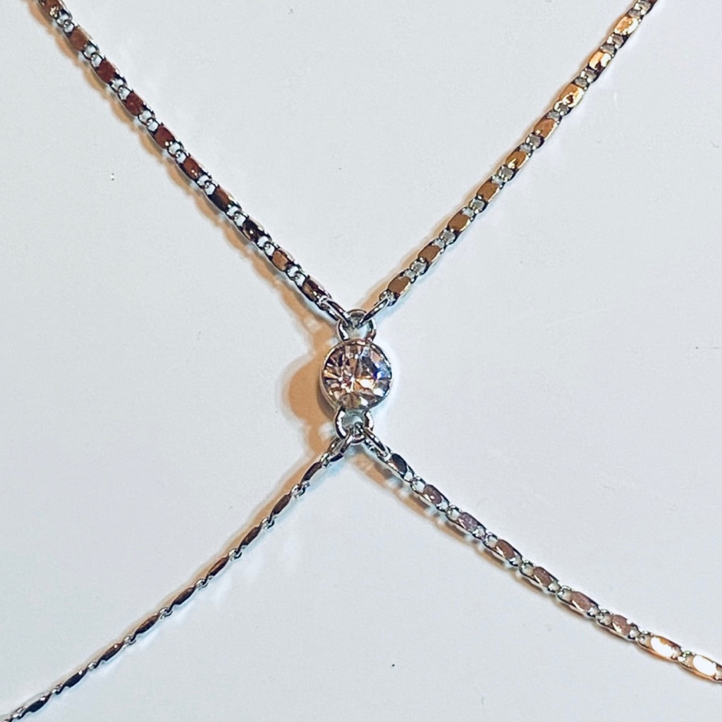 Brand New Charlotte Russe Silver Body Chain 16$